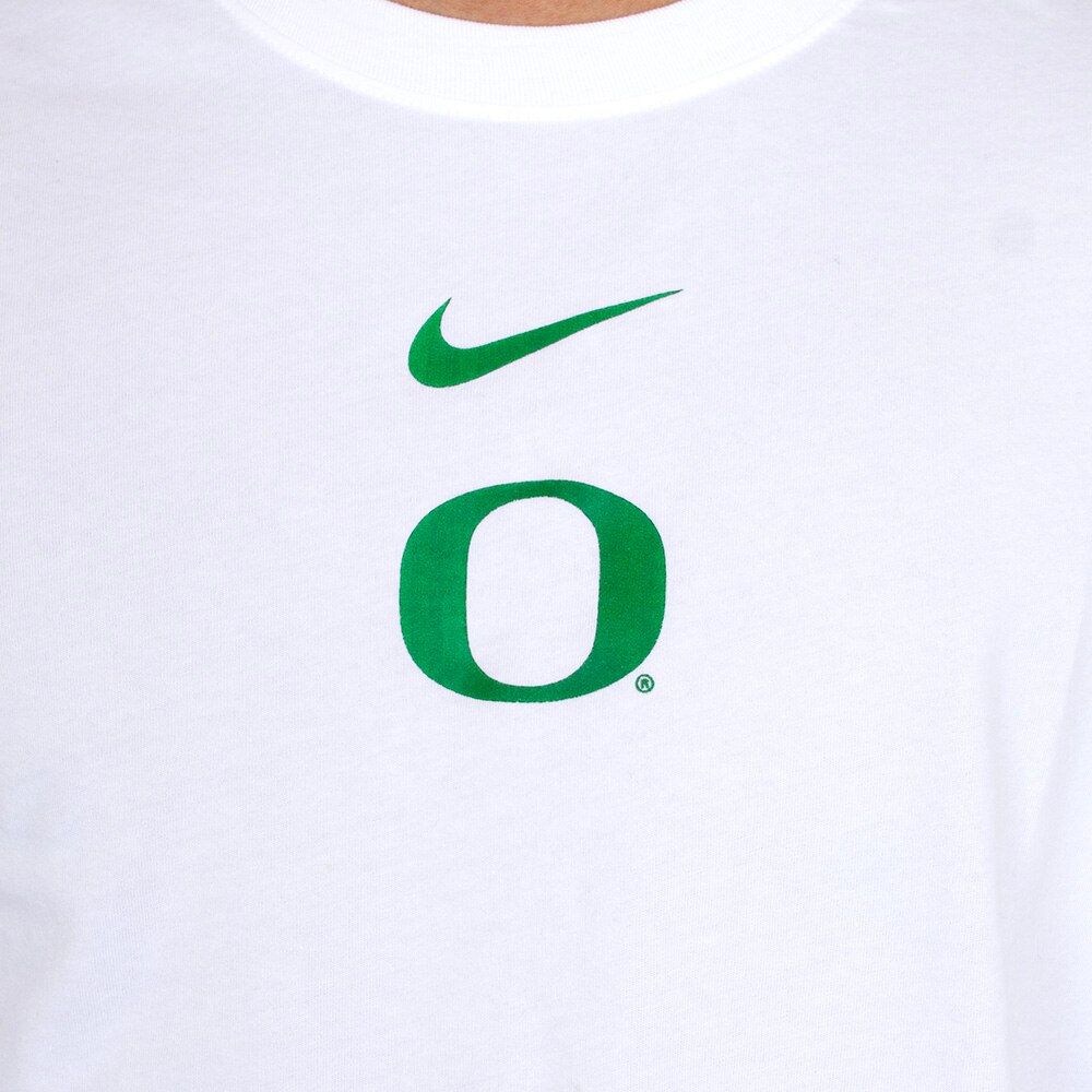 Classic Oregon O, Nike, White, Crew Neck, Men, Basketball, Sideline, T-Shirt, 813659
